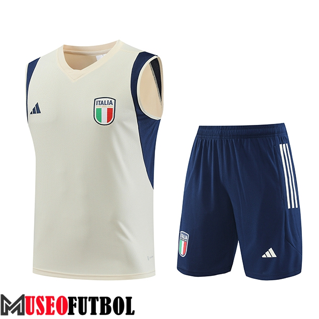 Camiseta Entrenamiento sin mangas + Cortos Italia Blanco 2023/2024