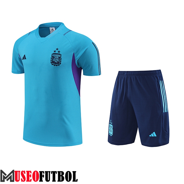 Camiseta Entrenamiento + Cortos Argentin Azul Claro 2023/2024