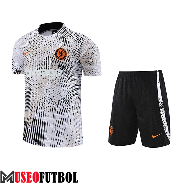 Camiseta Entrenamiento + Cortos FC Chelsea Blanco 2023/2024