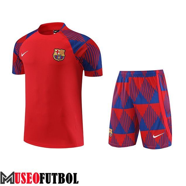 Camiseta Entrenamiento + Cortos FC Barcelona Rojo 2023/2024