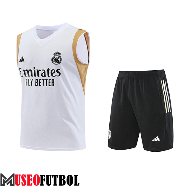 Camiseta Entrenamiento sin mangas+ Cortos Real Madrid Blanco 2023/2024