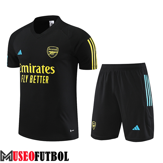 Camiseta Entrenamiento + Cortos Arsenal Negro 2023/2024