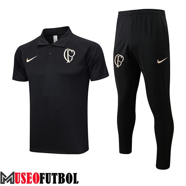 Camiseta Polo Corinthians Negro 2023/2024