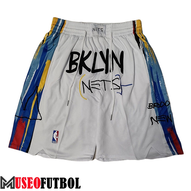 Cortos NBA Brooklyn Nets 2023 Blanco