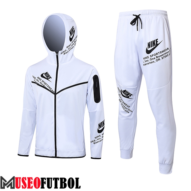 Chaqueta Con Capucha Chandal Rompevientos Nike Blanco 2023/2024