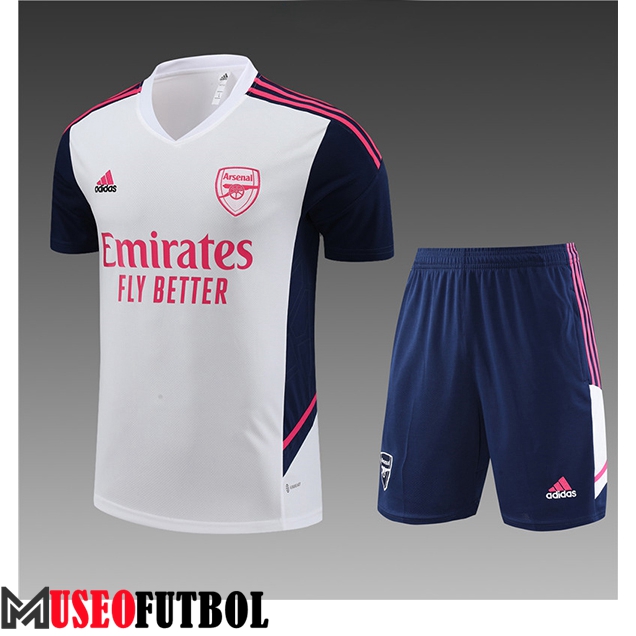 Camiseta Entrenamiento + Cortos Arsenal Ninos Blanco 2023/2024