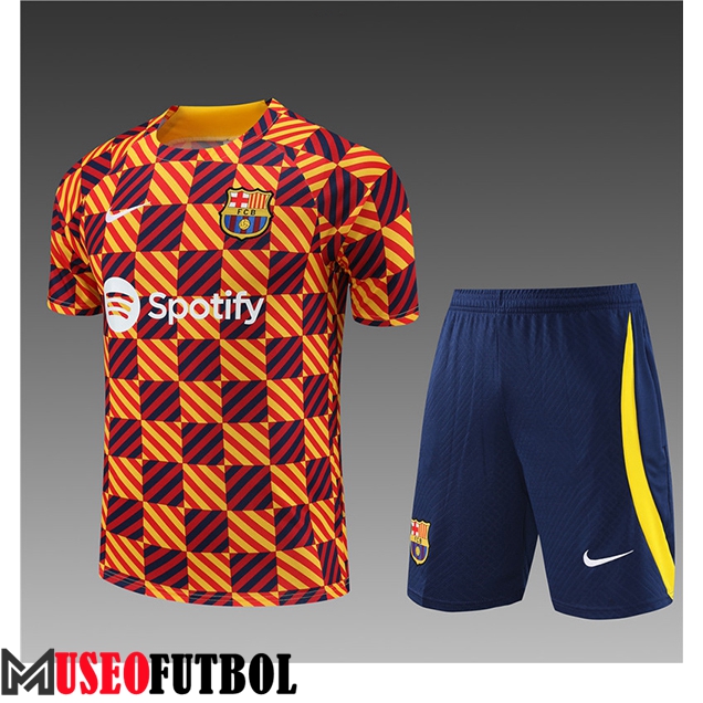 Camiseta Entrenamiento + Cortos Barcelone Ninos Amarillo 2023/2024