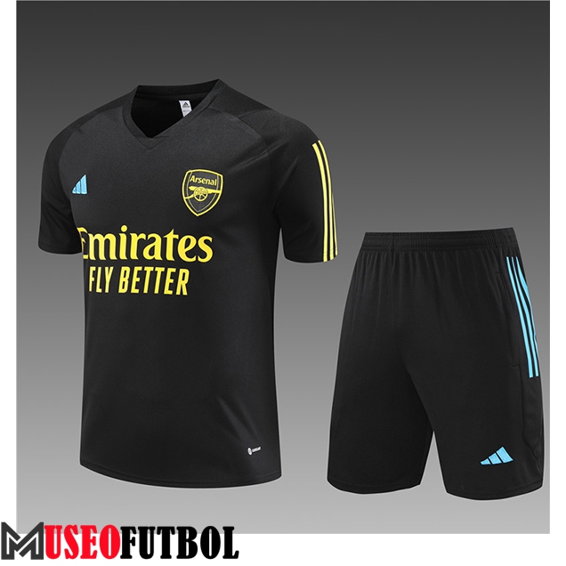 Camiseta Entrenamiento + Cortos Arsenal Ninos Negro 2023/2024