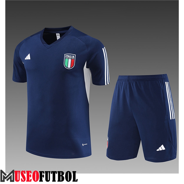 Camiseta Entrenamiento + Cortos Italia Ninos Negro 2023/2024