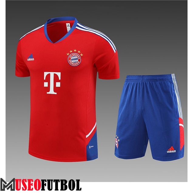 Camiseta Entrenamiento + Cortos Bayern Munich Ninos Rojo 2023/2024