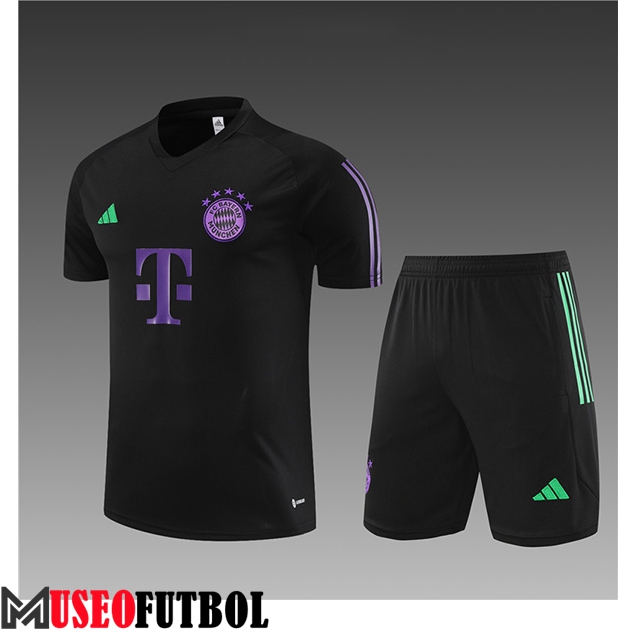 Camiseta Entrenamiento + Cortos Bayern Munich Ninos Negro 2023/2024