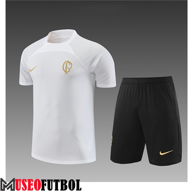 Camiseta Entrenamiento + Cortos Corinthiens Ninos Negro 2023/2024