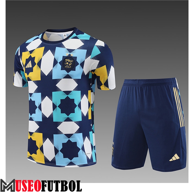 Camiseta Entrenamiento + Cortos Argelia Ninos Blanco/Azul 2023/2024