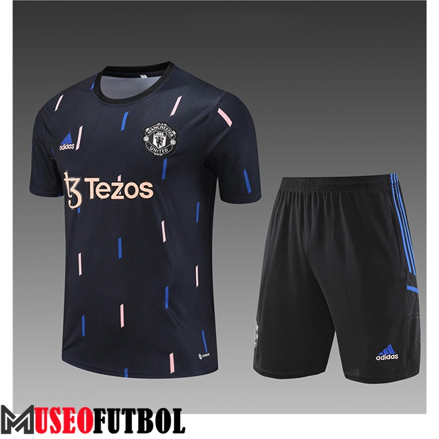 Camiseta Entrenamiento + Cortos Manchester United Ninos Negro 2023/2024