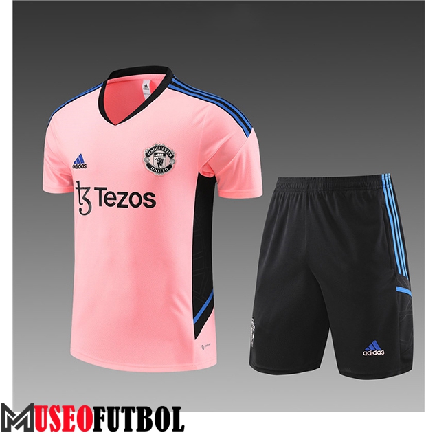 Camiseta Entrenamiento + Cortos Manchester United Ninos Rose 2023/2024