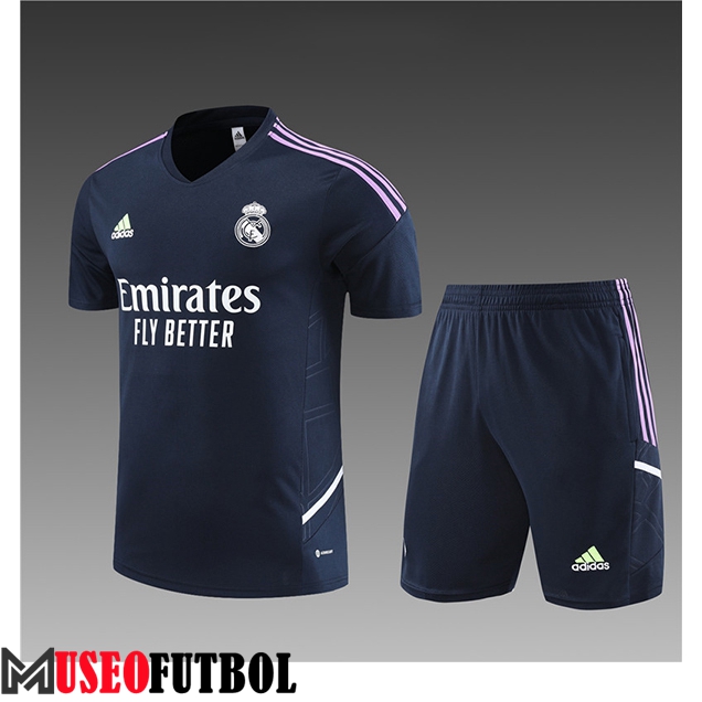 Camiseta Entrenamiento + Cortos Real Madrid Ninos Azul marino 2023/2024