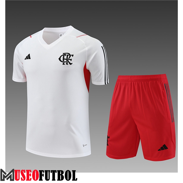 Camiseta Entrenamiento + Cortos Flamenco Ninos Blanco 2023/2024