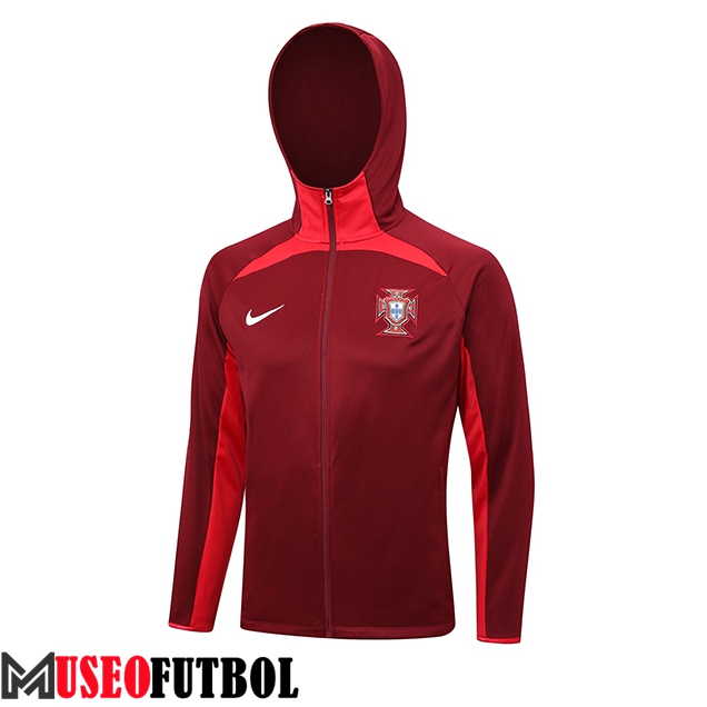 Chaqueta Con Capucha Portugal Rojo 2023/2024