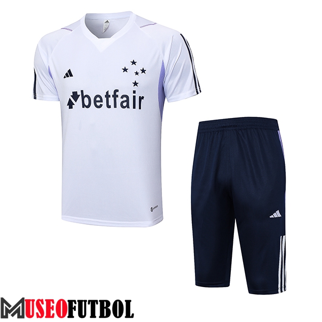 Camiseta Entrenamiento + Cortos Cruzeiro Blanco 2023/2024