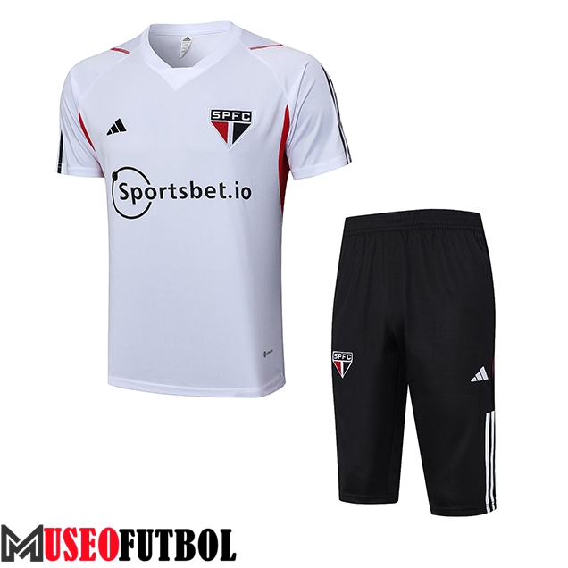 Camiseta Entrenamiento + Cortos Sao Paulo FC Blanco 2023/2024