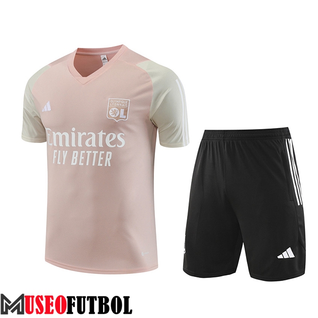 Camiseta Entrenamiento + Cortos Lyon Rosa 2023/2024