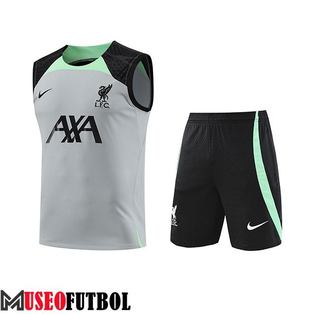 Camiseta Entrenamiento sin mangas + Cortos FC Liverpool Gris 2023/2024 -02