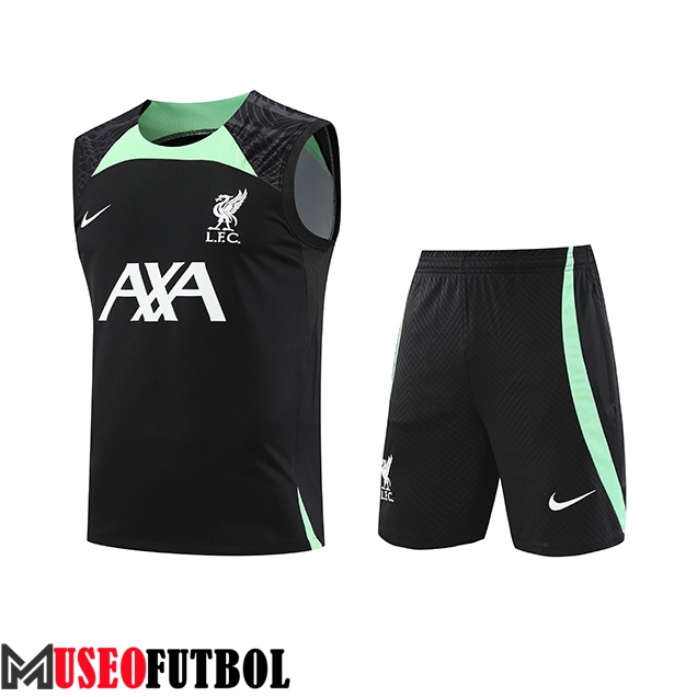 Camiseta Entrenamiento sin mangas + Cortos FC Liverpool Negro 2023/2024 -02