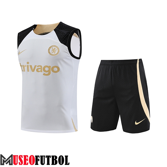 Camiseta Entrenamiento sin mangas + Cortos FC Chelsea Blanco 2023/2024 -02