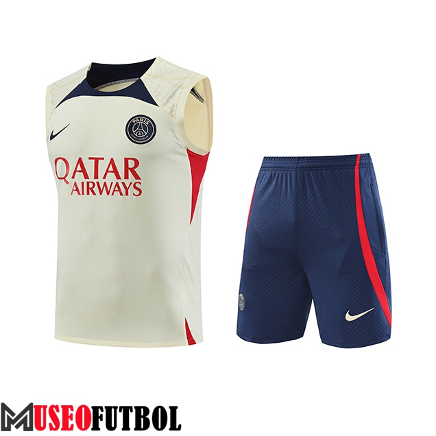 Camiseta Entrenamiento sin mangas + Cortos PSG Amarillo 2023/2024 -02