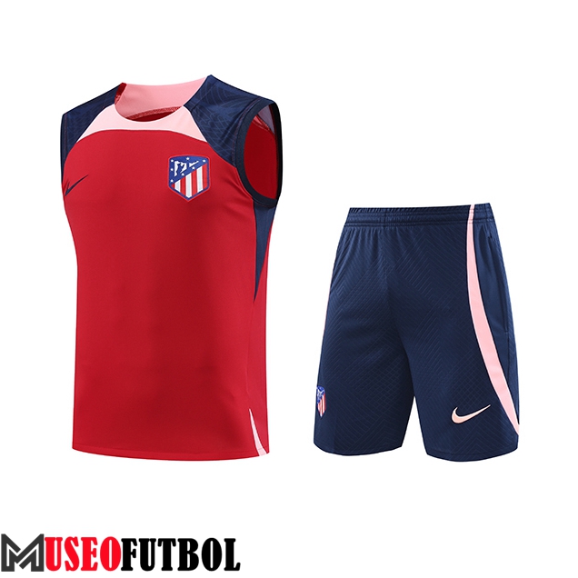 Camiseta Entrenamiento sin mangas + Cortos Atletico Madrid Rojo 2023/2024