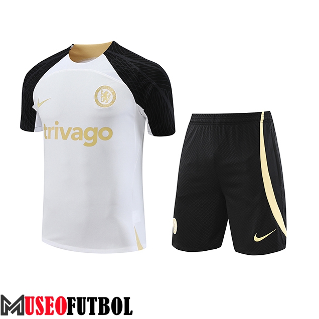 Camiseta Entrenamiento + Cortos FC Chelsea Blanco 2023/2024 -02