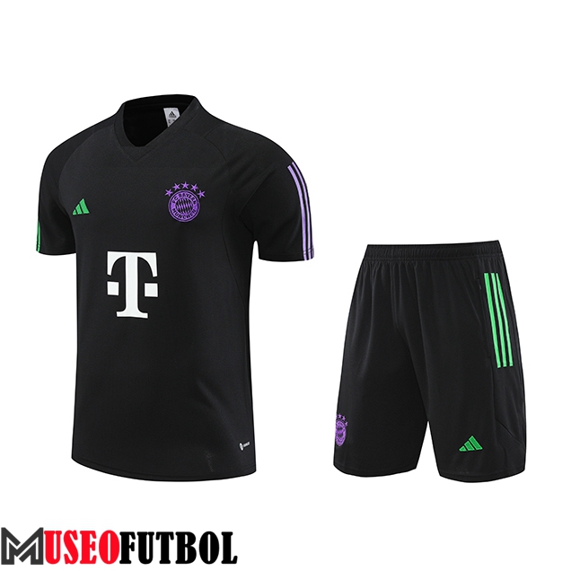 Camiseta Entrenamiento + Cortos Bayern Munich Negro 2023/2024 -02