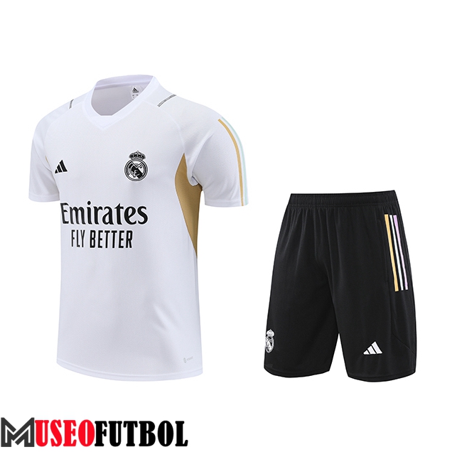 Camiseta Entrenamiento + Cortos Real Madrid Blanco 2023/2024 -02