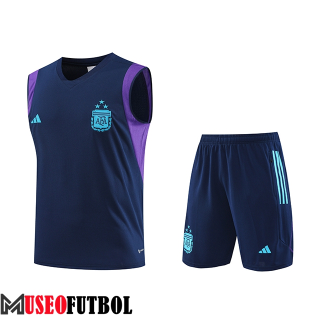 Camiseta Entrenamiento sin mangas + Cortos Argentin Azul marino 2023/2024 -02