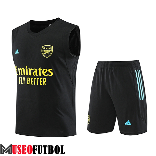 Camiseta Entrenamiento sin mangas + Cortos Arsenal Negro 2023/2024 -02