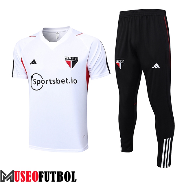 Camiseta Entrenamiento + Pantalones Sao Paulo FC Blanco 2023/2024