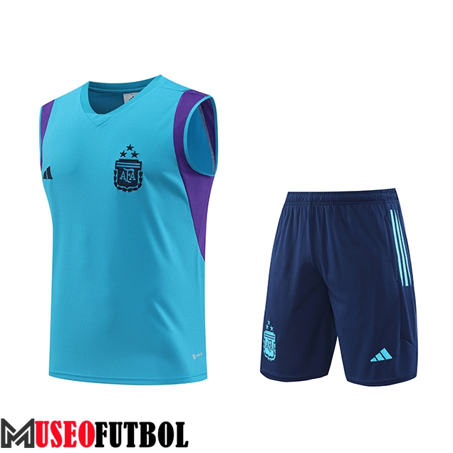 Camiseta Entrenamiento sin mangas + Cortos Argentin Azul Claro 2023/2024 -02