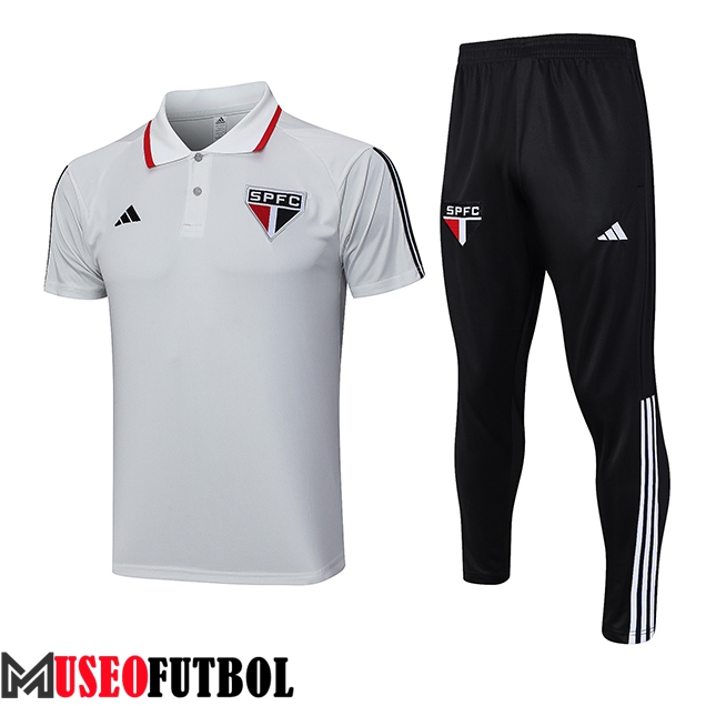 Camiseta Polo Sao Paulo FC Gris Claro 2023/2024