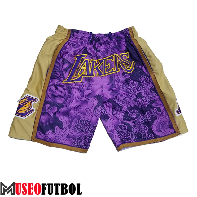 Cortos NBA Los Angeles Lakers Violeta