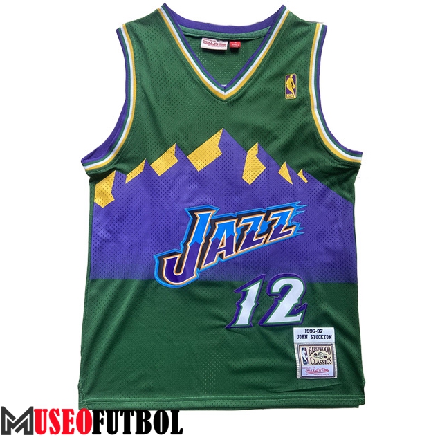 Camisetas Utah Jazz (STOCKTON #12) 2023/24 Verde