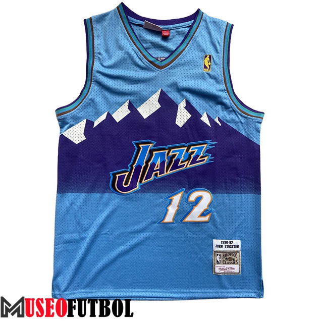 Camisetas Utah Jazz (STOCKTON #12) 2023/24 Azul Claro