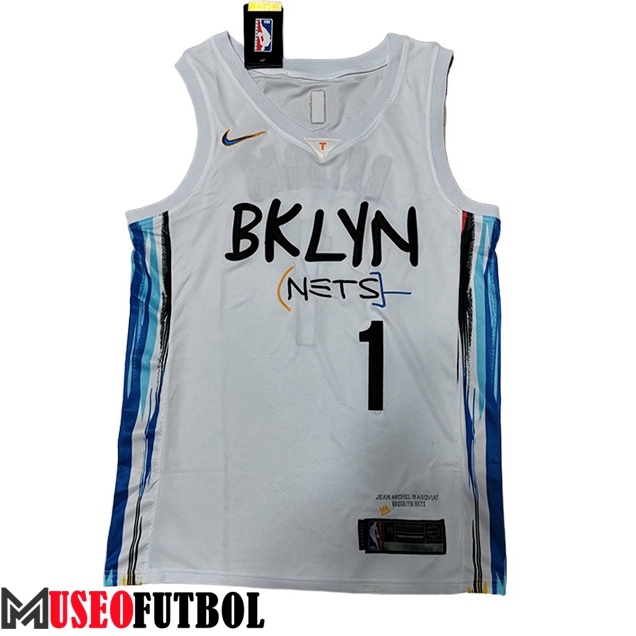 Camisetas Brooklyn Nets (Rosa #1) 2023/24 Blanco