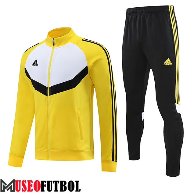 Chandal Equipos De Futbol - Chaqueta Adidas Blanco/Amarillo 2023/2024