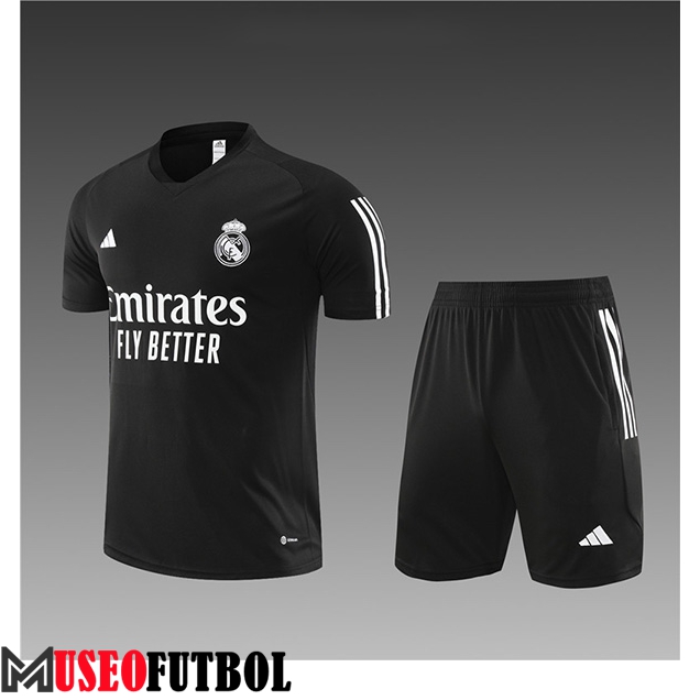 Camiseta Entrenamiento + Cortos Real Madrid Ninos Negro 2023/2024