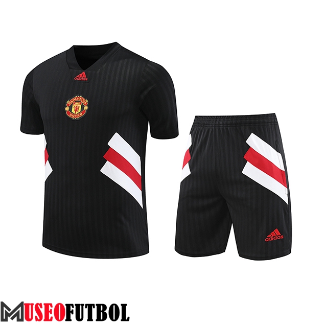 Camiseta Entrenamiento + Cortos Manchester United Negro 2023/2024 -02