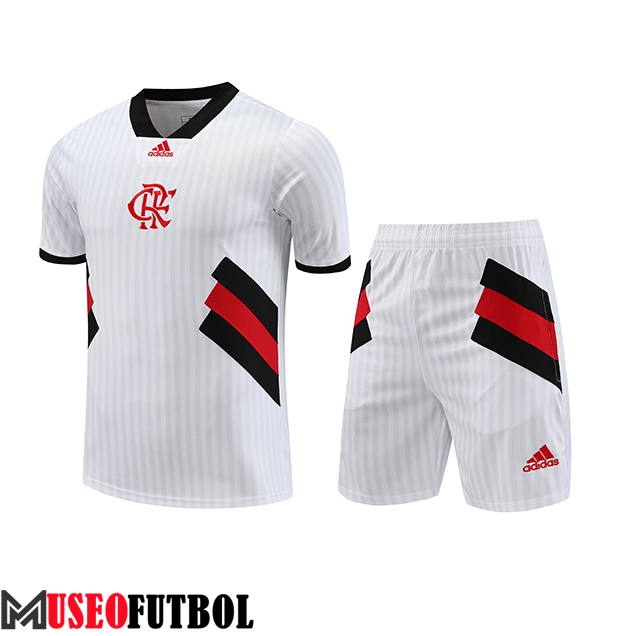 Camiseta Entrenamiento + Cortos Flamengo Blanco 2023/2024 -02