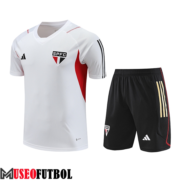 Camiseta Entrenamiento + Cortos Sao Paulo FC Blanco 2023/2024 -02