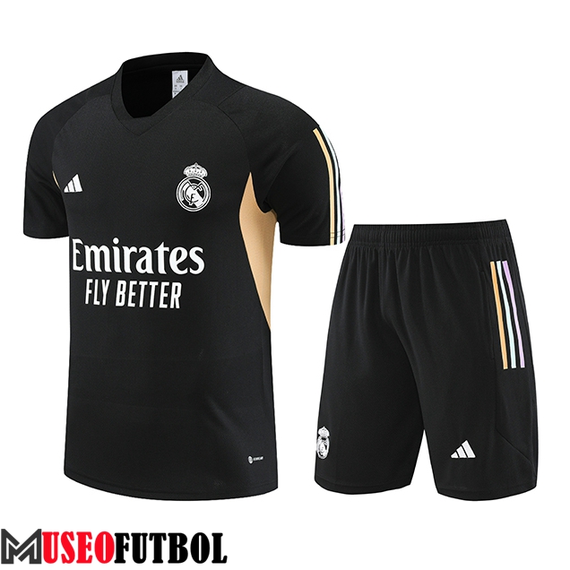 Camiseta Entrenamiento + Cortos Real Madrid Negro 2023/2024 -02