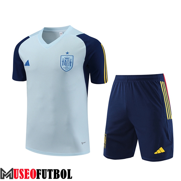 Camiseta Entrenamiento + Cortos España Azul Claro 2023/2024 -02