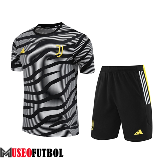 Camiseta Entrenamiento + Cortos Juventus Negro/Blanco 2023/2024